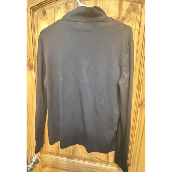 Polo Ralph Lauren Men's 1/4 Zip Pullover M Black Long‎ Sleeve Cotton Sweatshirt - Picture 2 of 4